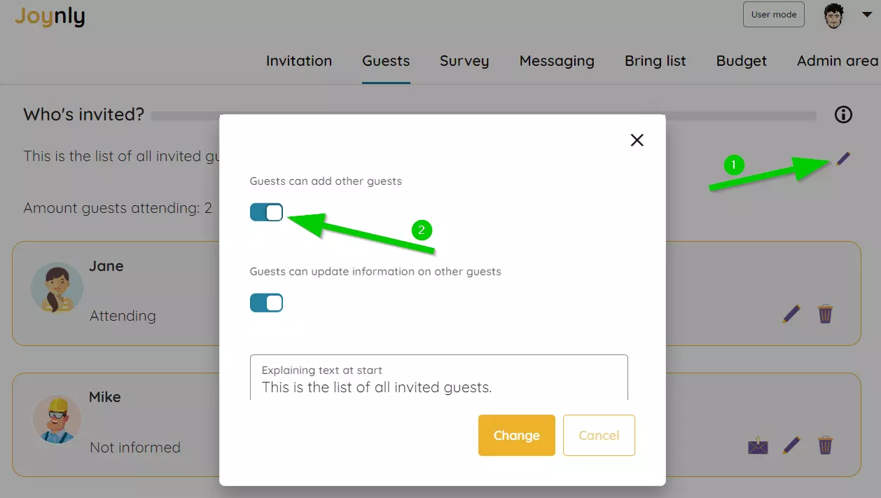 guest details